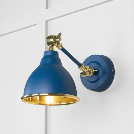 This is an image showing From The Anvil - Smooth Brass Brindley Wall Light in Upstream available from T.H Wiggans Architectural Ironmongery in Kendal, quick delivery and discounted prices