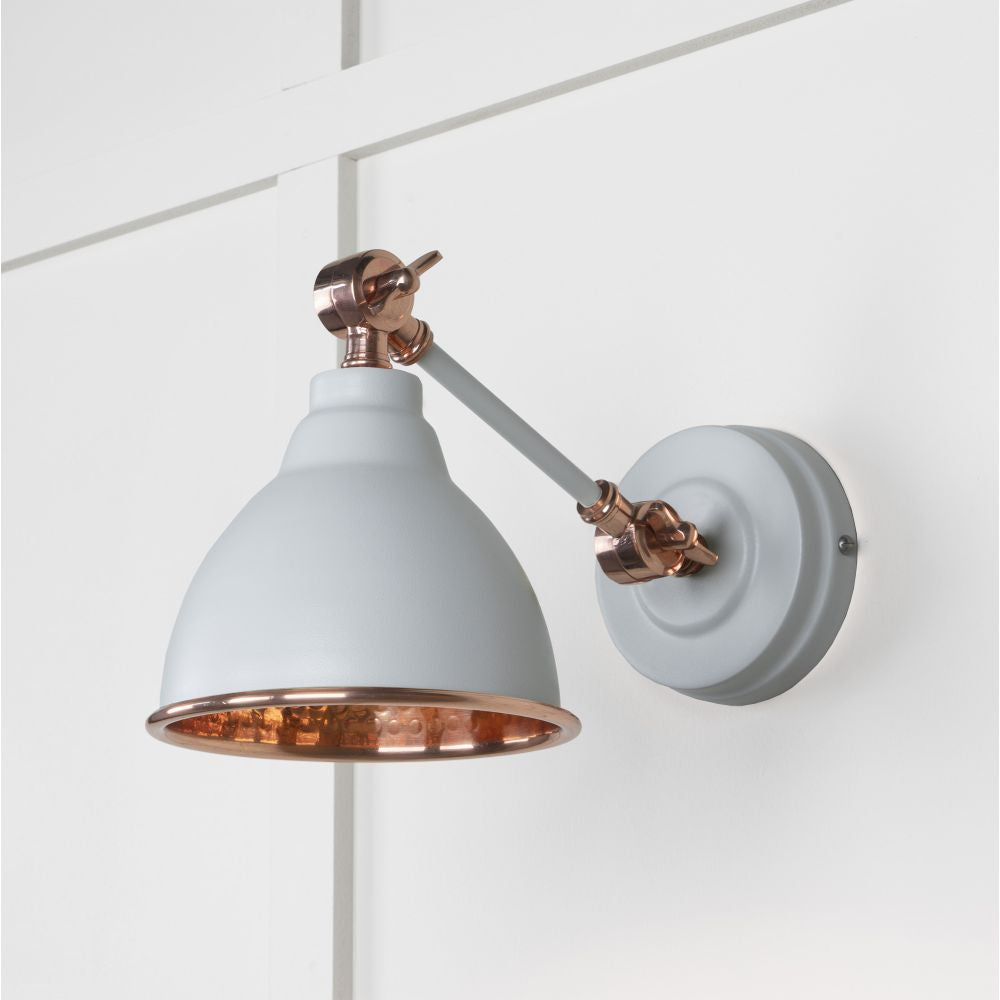 This is an image showing From The Anvil - Hammered Copper Brindley Wall Light in Birch available from T.H Wiggans Architectural Ironmongery in Kendal, quick delivery and discounted prices