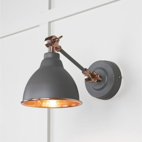 This is an image showing From The Anvil - Hammered Copper Brindley Wall Light in Bluff available from T.H Wiggans Architectural Ironmongery in Kendal, quick delivery and discounted prices