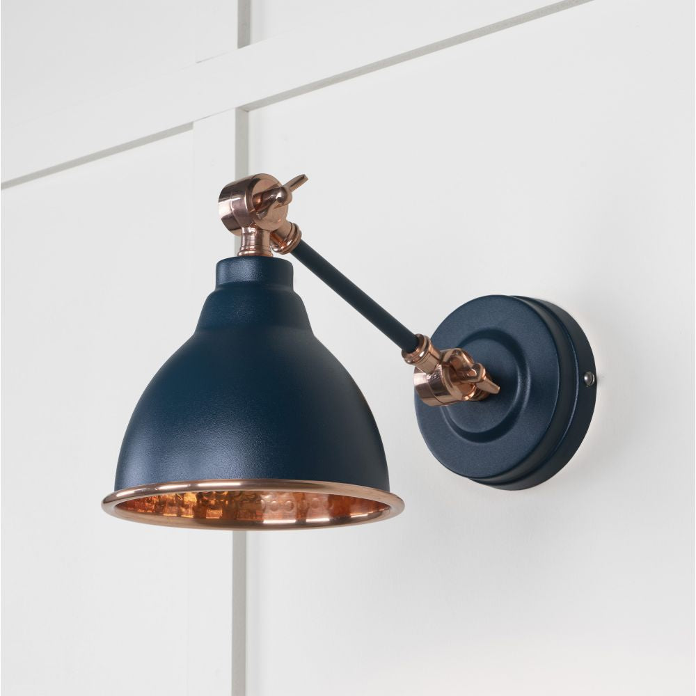 This is an image showing From The Anvil - Hammered Copper Brindley Wall Light in Dusk available from T.H Wiggans Architectural Ironmongery in Kendal, quick delivery and discounted prices