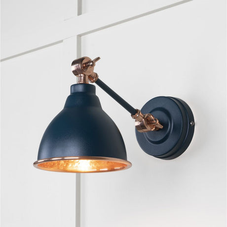 This is an image showing From The Anvil - Hammered Copper Brindley Wall Light in Dusk available from T.H Wiggans Architectural Ironmongery in Kendal, quick delivery and discounted prices