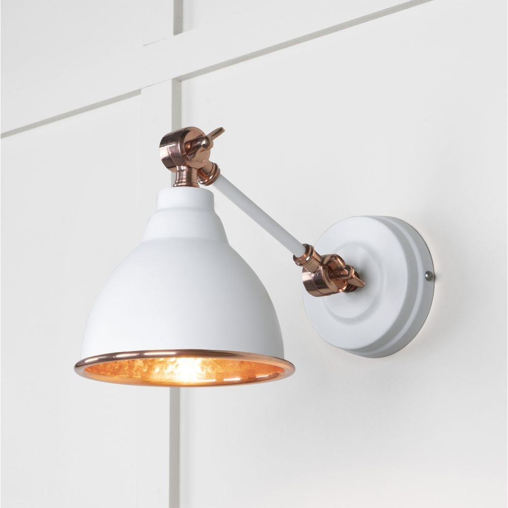 This is an image showing From The Anvil - Hammered Copper Brindley Wall Light in Flock available from T.H Wiggans Architectural Ironmongery in Kendal, quick delivery and discounted prices
