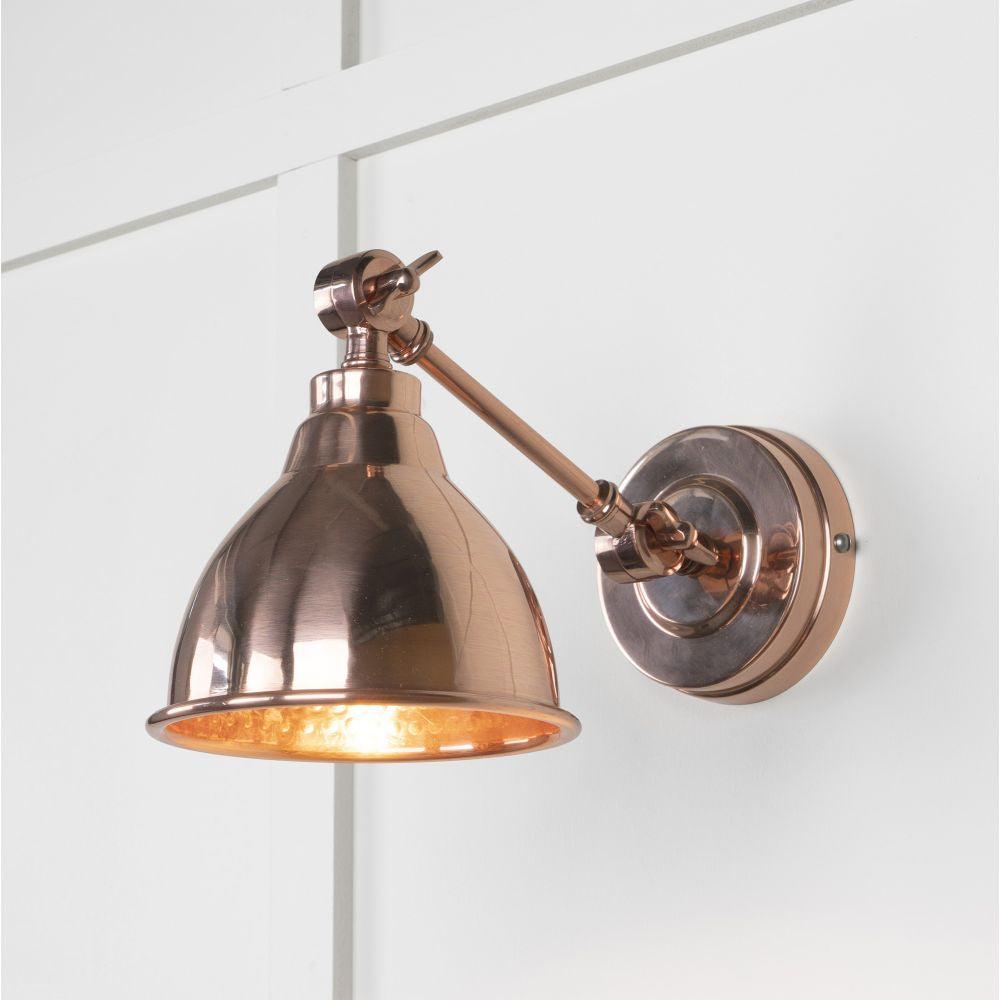 This is an image showing From The Anvil - Hammered Copper Brindley Wall Light available from T.H Wiggans Architectural Ironmongery in Kendal, quick delivery and discounted prices