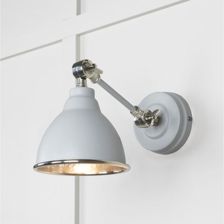 This is an image showing From The Anvil - Hammered Nickel Brindley Wall Light in Birch available from T.H Wiggans Architectural Ironmongery in Kendal, quick delivery and discounted prices