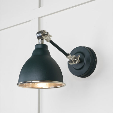 This is an image showing From The Anvil - Hammered Nickel Brindley Wall Light in Dingle available from T.H Wiggans Architectural Ironmongery in Kendal, quick delivery and discounted prices