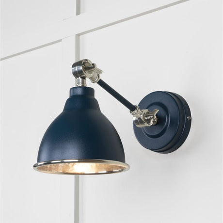 This is an image showing From The Anvil - Hammered Nickel Brindley Wall Light in Dusk available from T.H Wiggans Architectural Ironmongery in Kendal, quick delivery and discounted prices