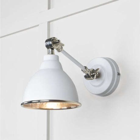 This is an image showing From The Anvil - Hammered Nickel Brindley Wall Light in Flock available from T.H Wiggans Architectural Ironmongery in Kendal, quick delivery and discounted prices