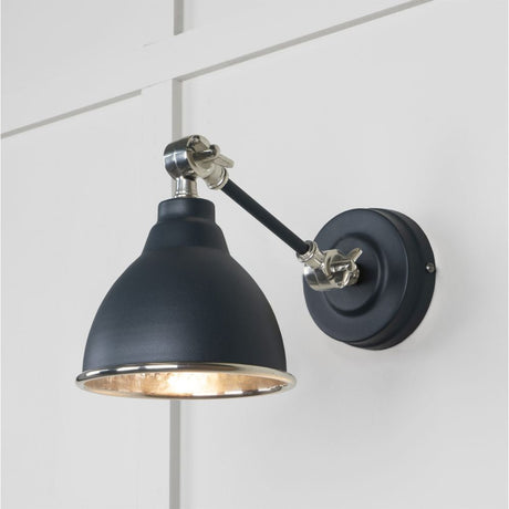 This is an image showing From The Anvil - Hammered Nickel Brindley Wall Light in Soot available from T.H Wiggans Architectural Ironmongery in Kendal, quick delivery and discounted prices