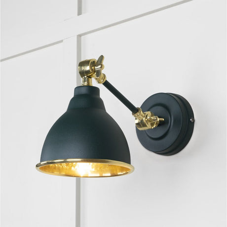 This is an image showing From The Anvil - Hammered Brass Brindley Wall Light in Dingle available from T.H Wiggans Architectural Ironmongery in Kendal, quick delivery and discounted prices
