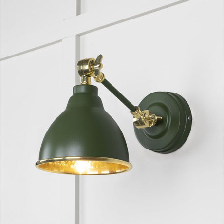 This is an image showing From The Anvil - Hammered Brass Brindley Wall Light in Heath available from T.H Wiggans Architectural Ironmongery in Kendal, quick delivery and discounted prices
