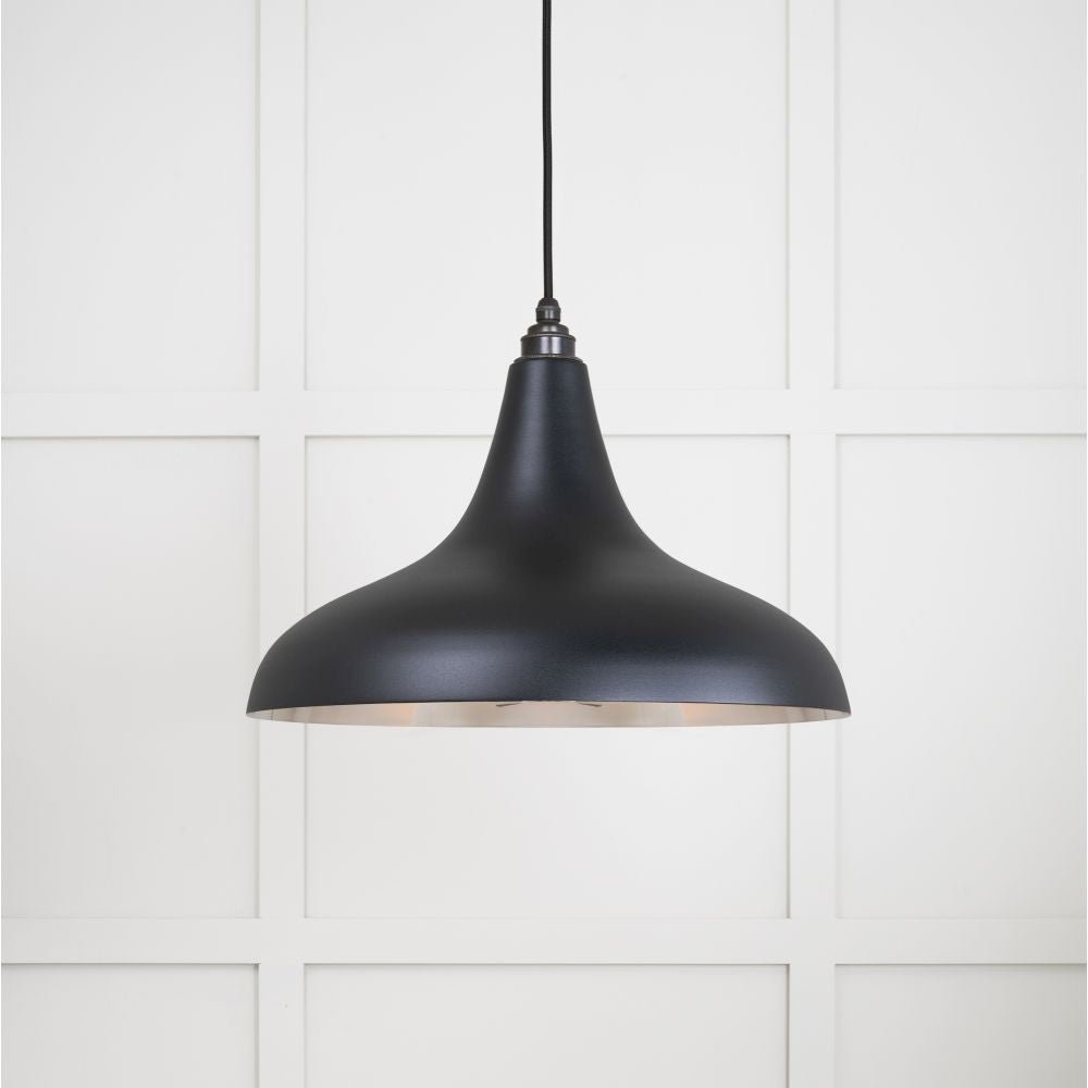 This is an image showing From The Anvil - Smooth Nickel Frankley Pendant in Elan Black available from T.H Wiggans Architectural Ironmongery in Kendal, quick delivery and discounted prices