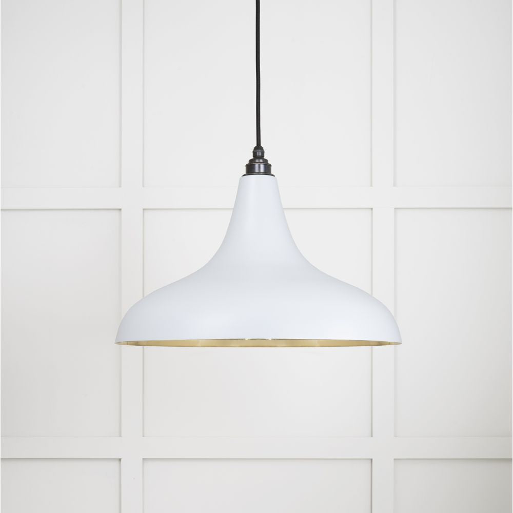 This is an image showing From The Anvil - Smooth Brass Frankley Pendant in Birch available from T.H Wiggans Architectural Ironmongery in Kendal, quick delivery and discounted prices