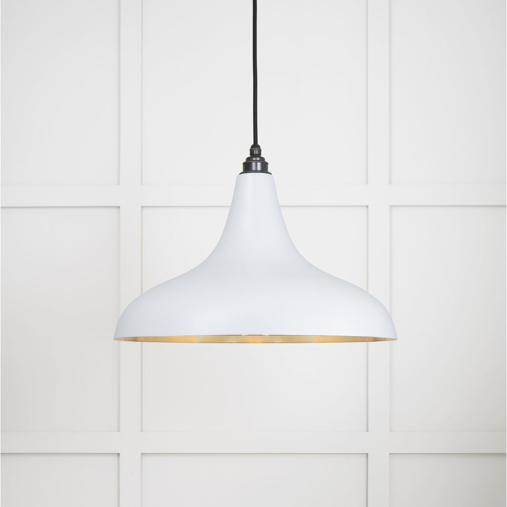 This is an image showing From The Anvil - Smooth Brass Frankley Pendant in Birch available from T.H Wiggans Architectural Ironmongery in Kendal, quick delivery and discounted prices