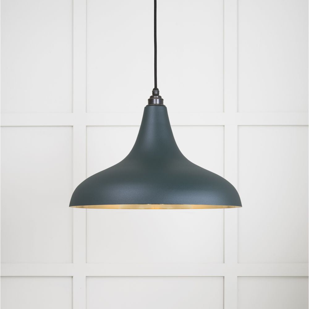 This is an image showing From The Anvil - Smooth Brass Frankley Pendant in Dingle available from T.H Wiggans Architectural Ironmongery in Kendal, quick delivery and discounted prices