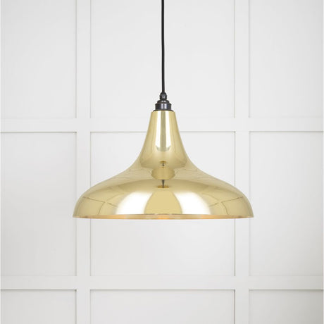 This is an image showing From The Anvil - Smooth Brass Frankley Pendant available from T.H Wiggans Architectural Ironmongery in Kendal, quick delivery and discounted prices