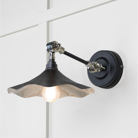 This is an image showing From The Anvil - Smooth Nickel Flora Wall Light in Elan Black available from T.H Wiggans Architectural Ironmongery in Kendal, quick delivery and discounted prices