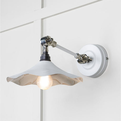 This is an image showing From The Anvil - Smooth Nickel Flora Wall Light in Flock available from T.H Wiggans Architectural Ironmongery in Kendal, quick delivery and discounted prices