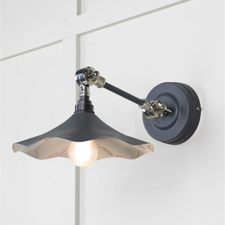 This is an image showing From The Anvil - Smooth Nickel Flora Wall Light in Slate available from T.H Wiggans Architectural Ironmongery in Kendal, quick delivery and discounted prices