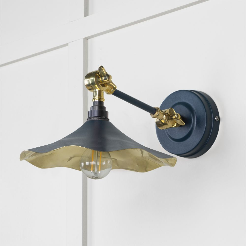 This is an image showing From The Anvil - Smooth Brass Flora Wall Light in Dusk available from T.H Wiggans Architectural Ironmongery in Kendal, quick delivery and discounted prices