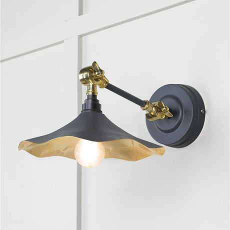 This is an image showing From The Anvil - Smooth Brass Flora Wall Light in Slate available from T.H Wiggans Architectural Ironmongery in Kendal, quick delivery and discounted prices