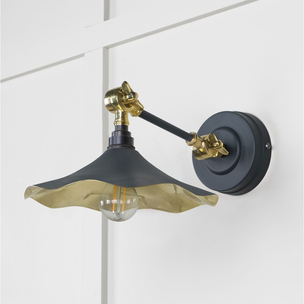 This is an image showing From The Anvil - Smooth Brass Flora Wall Light in Soot available from T.H Wiggans Architectural Ironmongery in Kendal, quick delivery and discounted prices