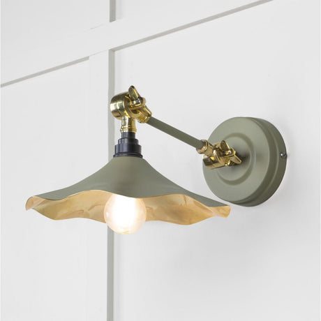 This is an image showing From The Anvil - Smooth Brass Flora Wall Light in Tump available from T.H Wiggans Architectural Ironmongery in Kendal, quick delivery and discounted prices