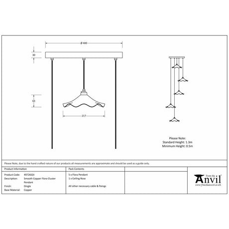 This is an image showing From The Anvil - Smooth Copper Flora Cluster Pendant in Dingle available from T.H Wiggans Architectural Ironmongery in Kendal, quick delivery and discounted prices