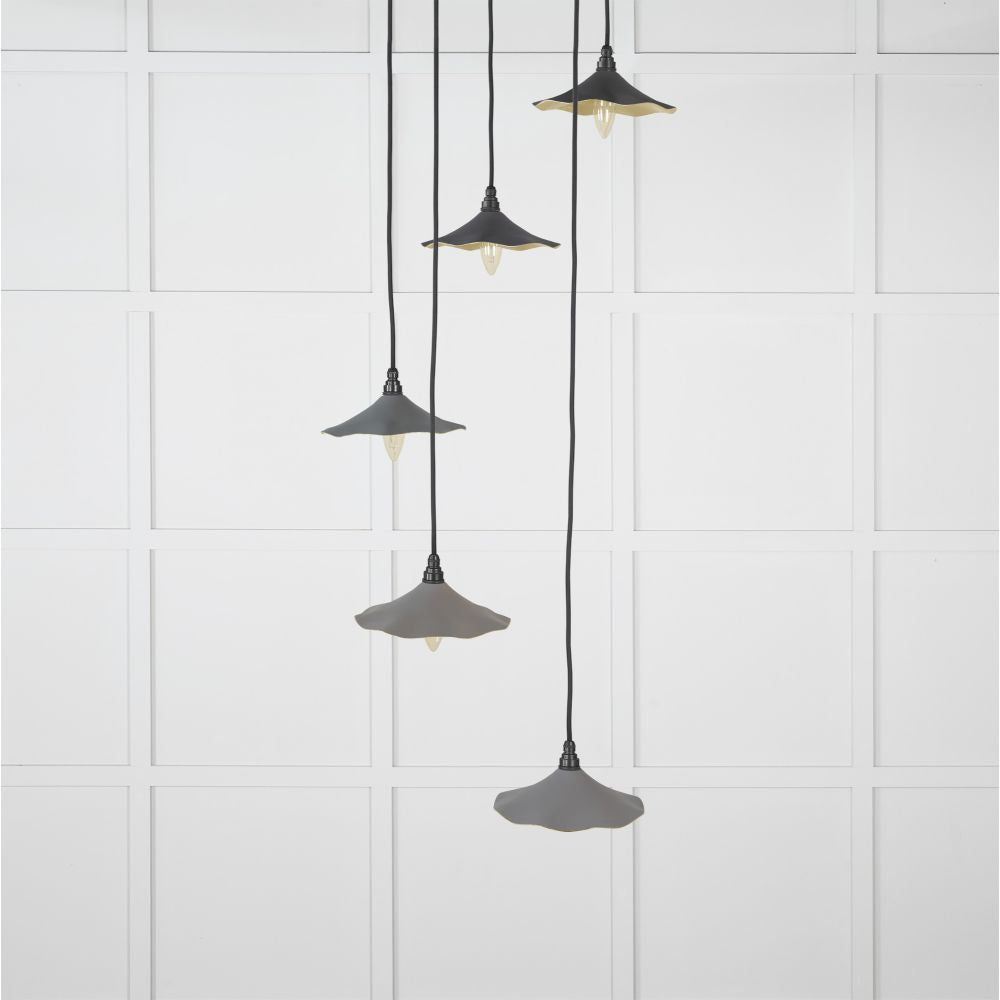 This is an image showing From The Anvil - Smooth Brass Flora Cluster Pendant in Bluff available from T.H Wiggans Architectural Ironmongery in Kendal, quick delivery and discounted prices