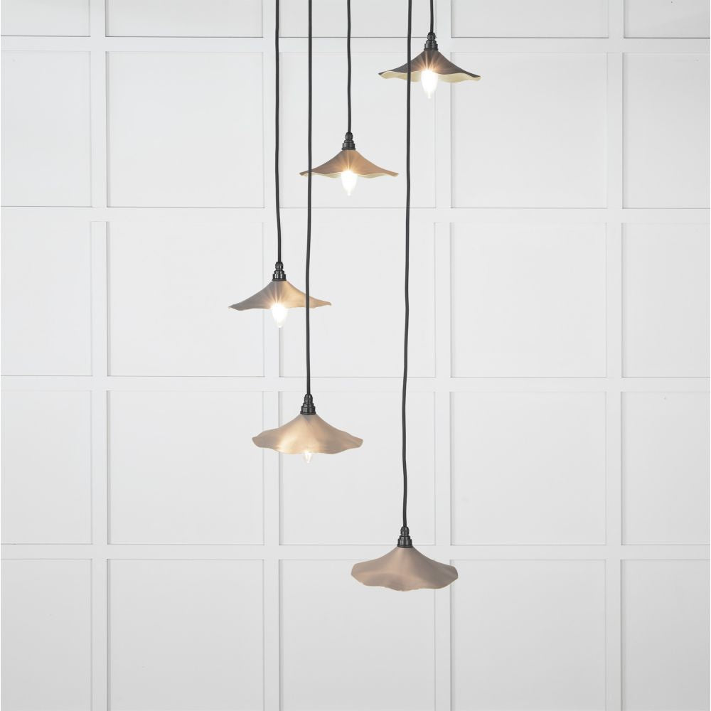 This is an image showing From The Anvil - Smooth Brass Flora Cluster Pendant in Bluff available from T.H Wiggans Architectural Ironmongery in Kendal, quick delivery and discounted prices