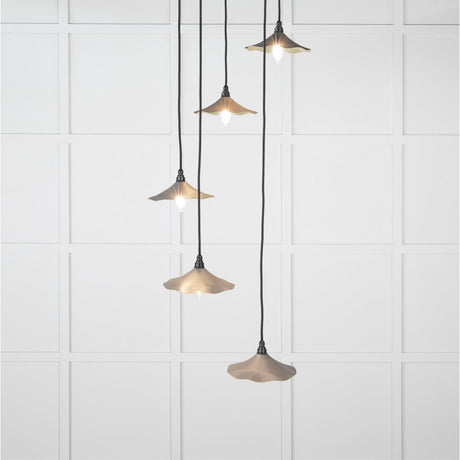 This is an image showing From The Anvil - Smooth Brass Flora Cluster Pendant in Bluff available from T.H Wiggans Architectural Ironmongery in Kendal, quick delivery and discounted prices