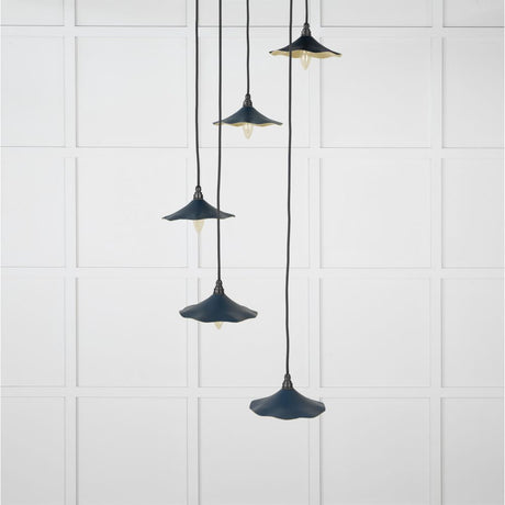 This is an image showing From The Anvil - Smooth Brass Flora Cluster Pendant in Dusk available from T.H Wiggans Architectural Ironmongery in Kendal, quick delivery and discounted prices