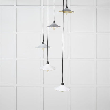 This is an image showing From The Anvil - Smooth Brass Flora Cluster Pendant in Flock available from T.H Wiggans Architectural Ironmongery in Kendal, quick delivery and discounted prices