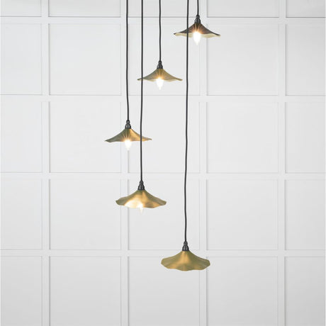 This is an image showing From The Anvil - Smooth Brass Flora Cluster Pendant in Heath available from T.H Wiggans Architectural Ironmongery in Kendal, quick delivery and discounted prices