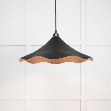 This is an image showing From The Anvil - Smooth Copper Flora Pendant in Elan Black available from T.H Wiggans Architectural Ironmongery in Kendal, quick delivery and discounted prices