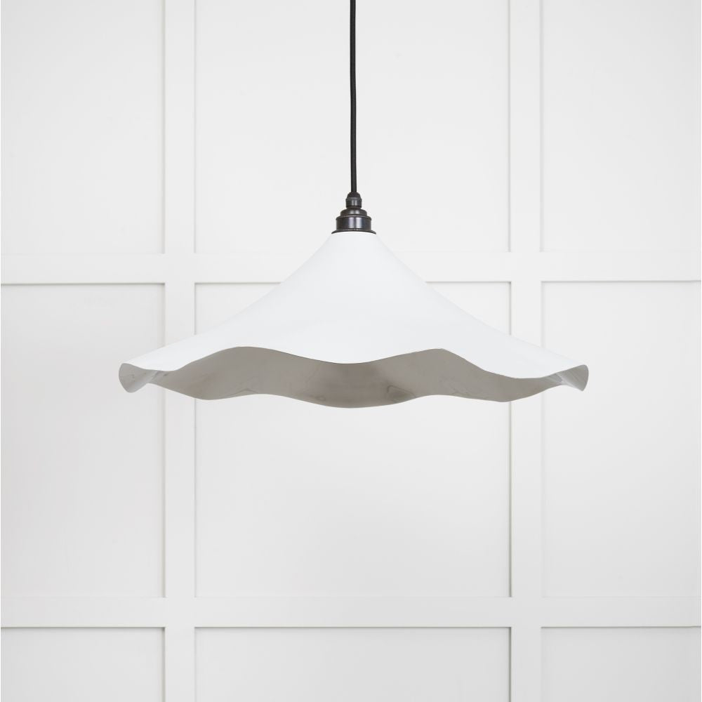 This is an image showing From The Anvil - Smooth Nickel Flora Pendant in Flock available from T.H Wiggans Architectural Ironmongery in Kendal, quick delivery and discounted prices