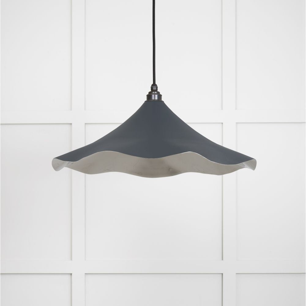 This is an image showing From The Anvil - Smooth Nickel Flora Pendant in Soot available from T.H Wiggans Architectural Ironmongery in Kendal, quick delivery and discounted prices
