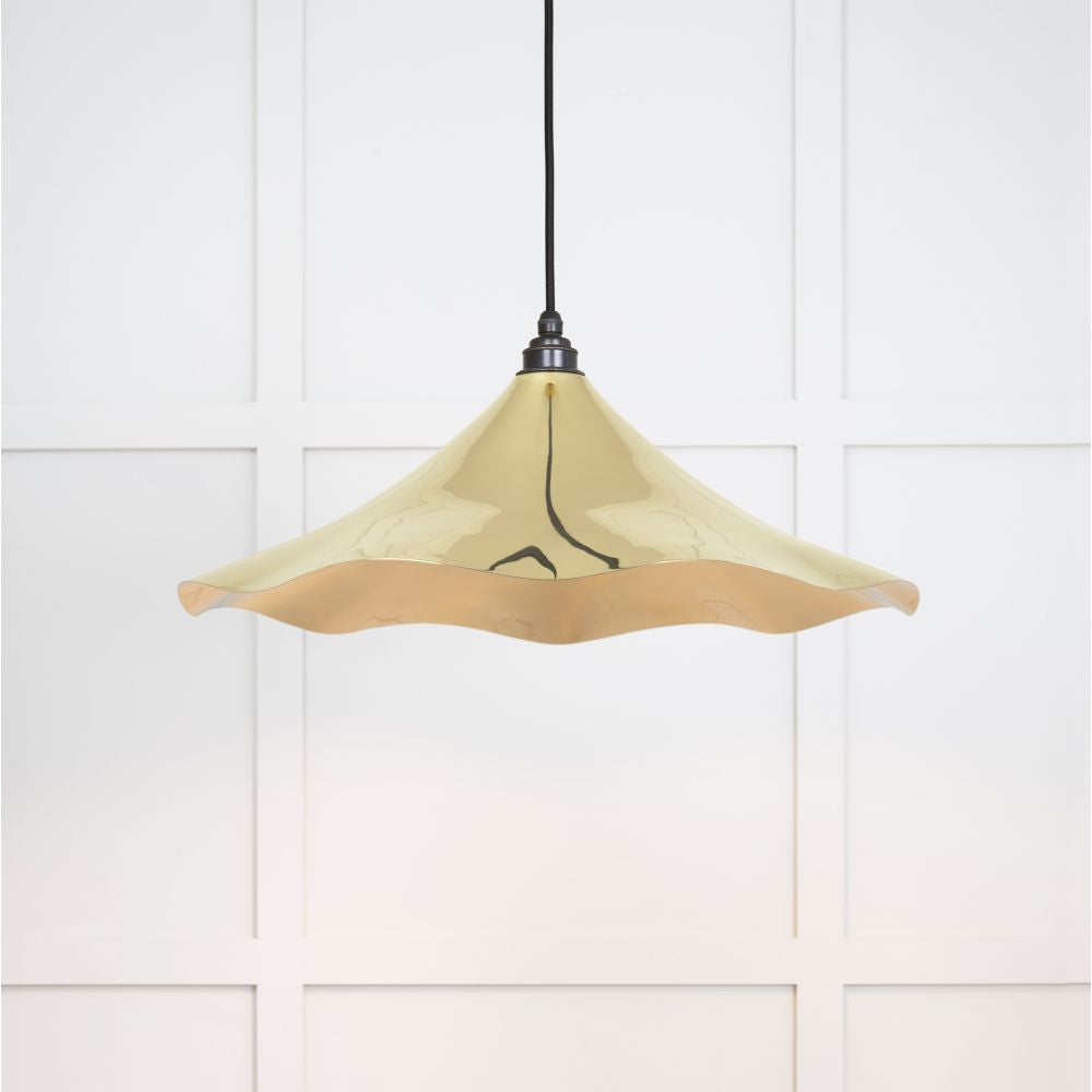 This is an image showing From The Anvil - Smooth Brass Flora Pendant available from T.H Wiggans Architectural Ironmongery in Kendal, quick delivery and discounted prices