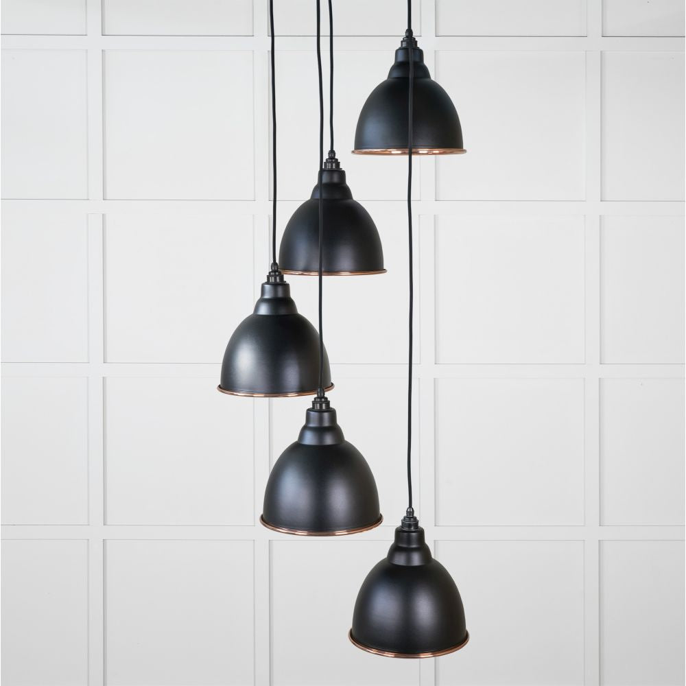 This is an image showing From The Anvil - Smooth Copper Brindley Cluster Pendant in Elan Black available from T.H Wiggans Architectural Ironmongery in Kendal, quick delivery and discounted prices