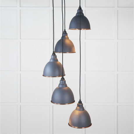 This is an image showing From The Anvil - Smooth Copper Brindley Cluster Pendant in Slate available from T.H Wiggans Architectural Ironmongery in Kendal, quick delivery and discounted prices