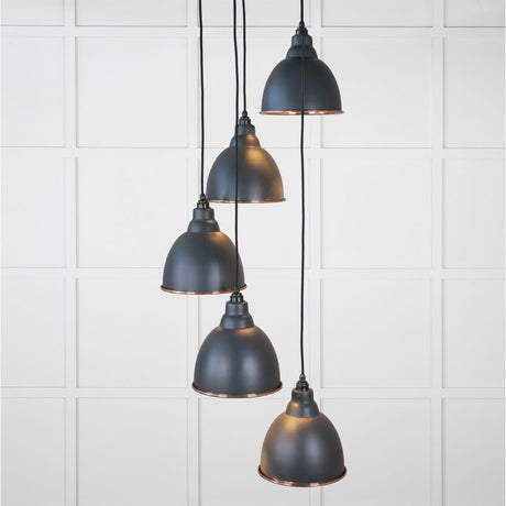 This is an image showing From The Anvil - Smooth Copper Brindley Cluster Pendant in Soot available from T.H Wiggans Architectural Ironmongery in Kendal, quick delivery and discounted prices