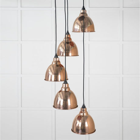 This is an image showing From The Anvil - Smooth Copper Brindley Cluster Pendant available from T.H Wiggans Architectural Ironmongery in Kendal, quick delivery and discounted prices