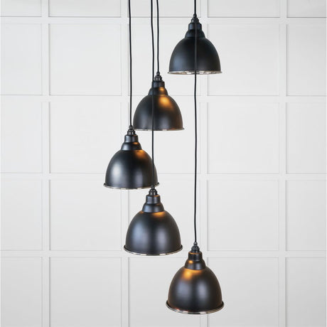This is an image showing From The Anvil - Smooth Nickel Brindley Cluster Pendant in Elan Black available from T.H Wiggans Architectural Ironmongery in Kendal, quick delivery and discounted prices