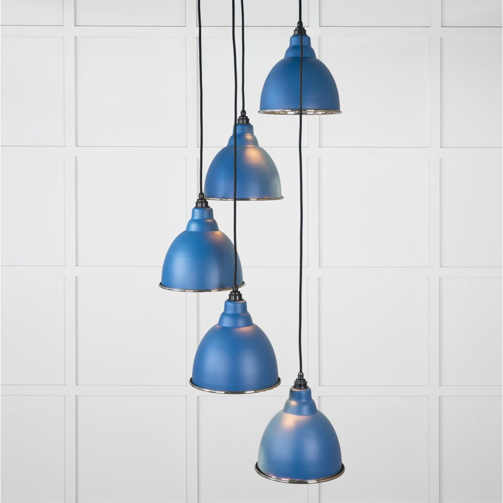 This is an image showing From The Anvil - Smooth Nickel Brindley Cluster Pendant in Upstream available from T.H Wiggans Architectural Ironmongery in Kendal, quick delivery and discounted prices