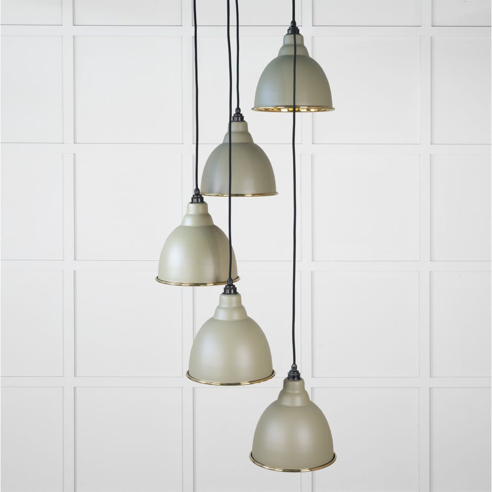 This is an image showing From The Anvil - Smooth Brass Brindley Cluster Pendant in Tump available from T.H Wiggans Architectural Ironmongery in Kendal, quick delivery and discounted prices