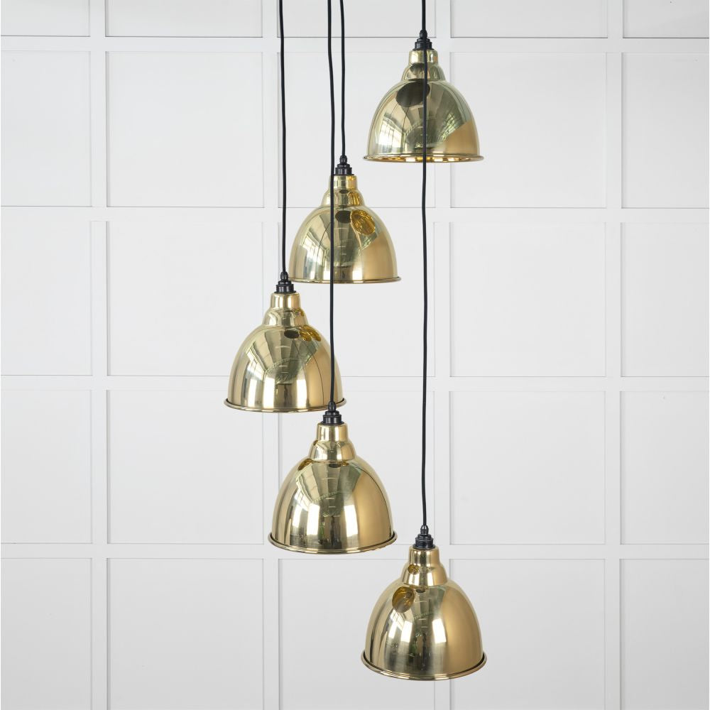 This is an image showing From The Anvil - Smooth Brass Brindley Cluster Pendant available from T.H Wiggans Architectural Ironmongery in Kendal, quick delivery and discounted prices