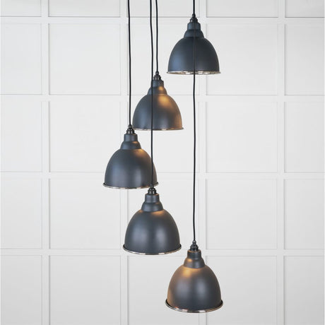 This is an image showing From The Anvil - Hammered Nickel Brindley Cluster Pendant in Soot available from T.H Wiggans Architectural Ironmongery in Kendal, quick delivery and discounted prices