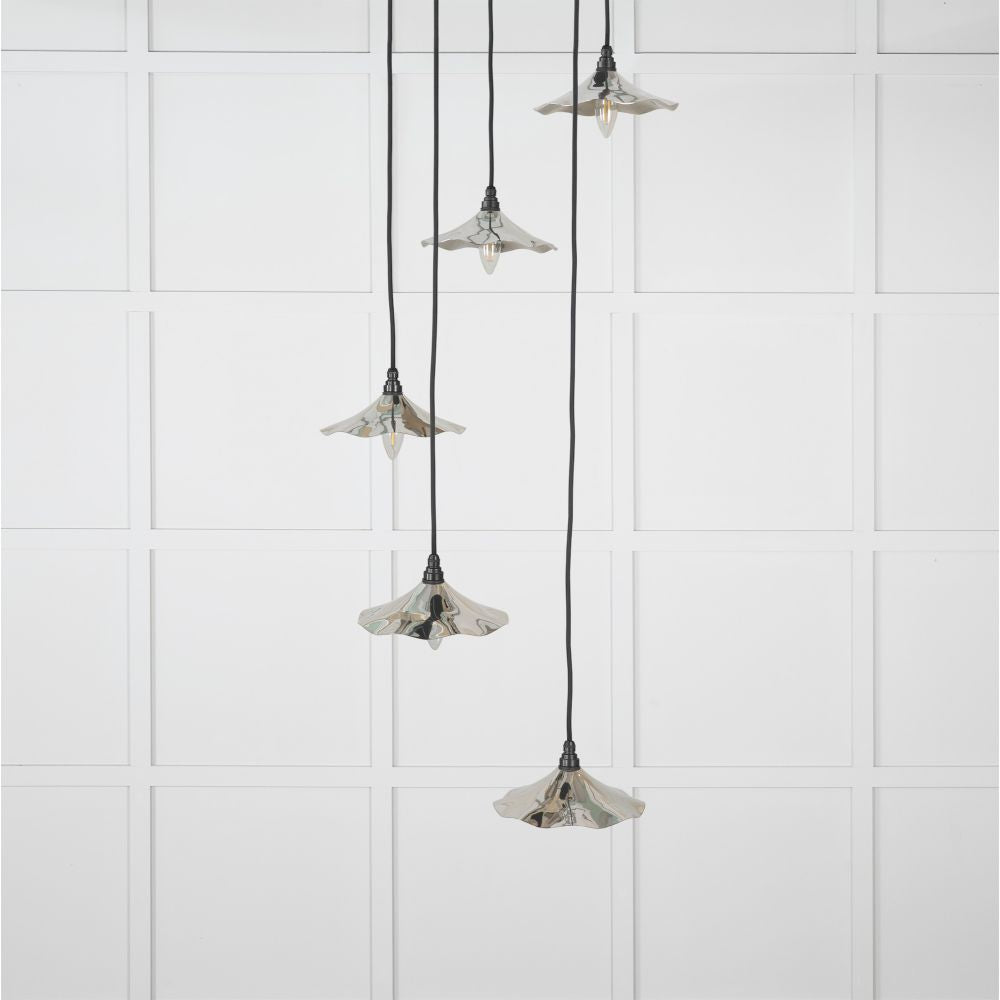 This is an image showing From The Anvil - Smooth Nickel Flora Cluster Pendant available from T.H Wiggans Architectural Ironmongery in Kendal, quick delivery and discounted prices
