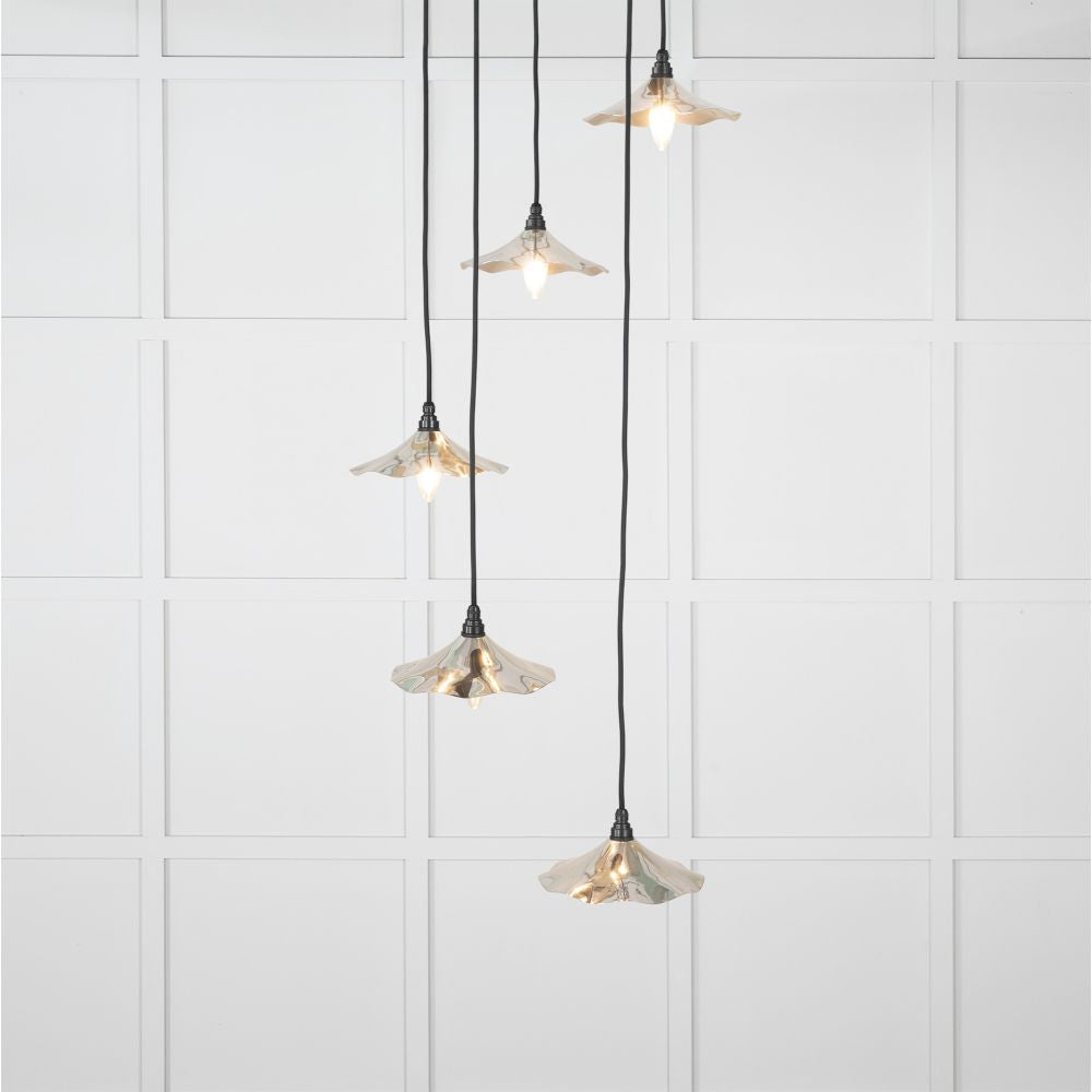 This is an image showing From The Anvil - Smooth Nickel Flora Cluster Pendant available from T.H Wiggans Architectural Ironmongery in Kendal, quick delivery and discounted prices