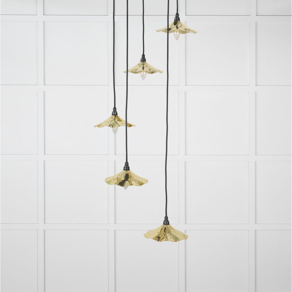 This is an image showing From The Anvil - Smooth Brass Flora Cluster Pendant available from T.H Wiggans Architectural Ironmongery in Kendal, quick delivery and discounted prices