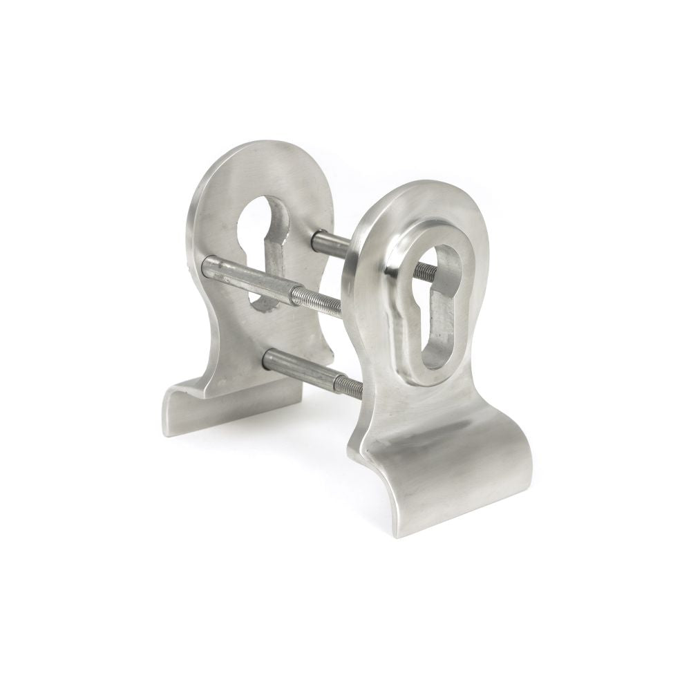 This is an image of From The Anvil - Satin Marine SS (316) 50mm Euro Door Pull (Back to Back fixings available to order from T.H Wiggans Architectural Ironmongery in Kendal, quick delivery and discounted prices.